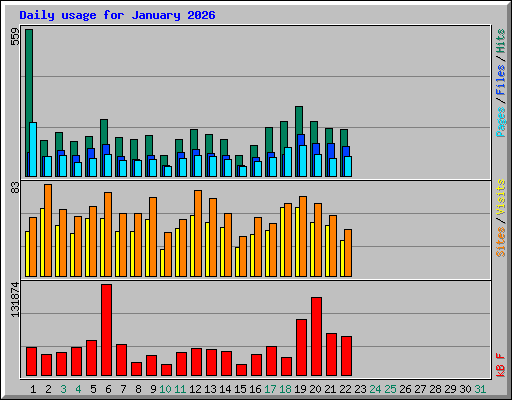 Daily usage for January 2026